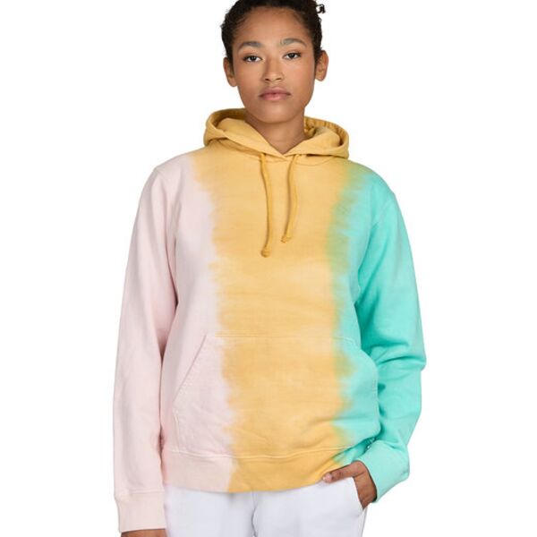Unisex USA Made Rainbow Tie-Dye Hooded Sweatshirt Thumbnail