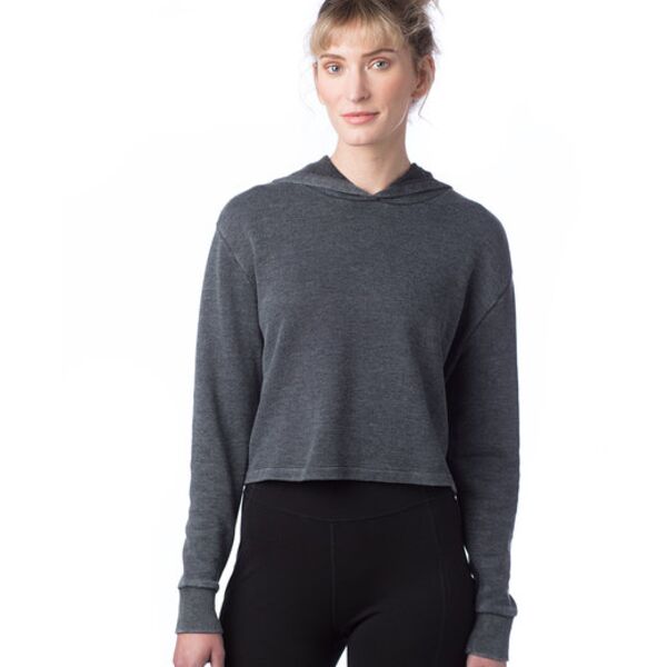 Ladies' Cropped Pullover Hooded Sweatshirt Thumbnail