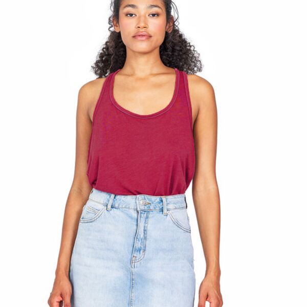 Ladies' USA Made Sheer Cropped Racerback Tank Top Thumbnail